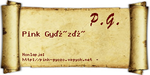 Pink Győző névjegykártya